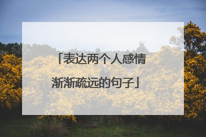 表达两个人感情渐渐疏远的句子