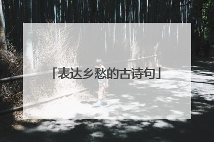 表达乡愁的古诗句