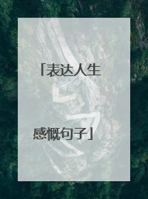 表达人生感慨句子