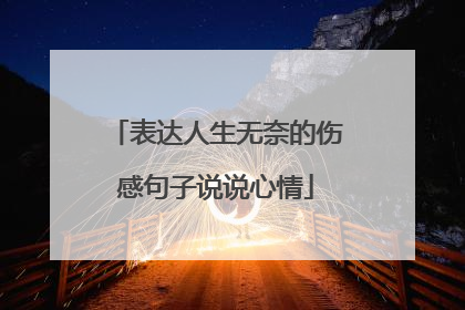 表达人生无奈的伤感句子说说心情