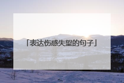 表达伤感失望的句子