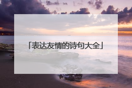 表达友情的诗句大全