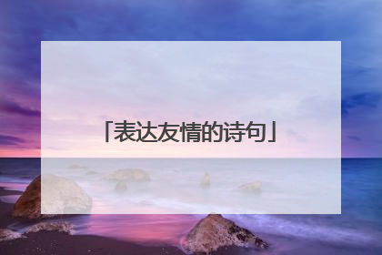 表达友情的诗句