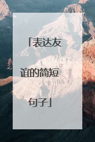 表达友谊的简短句子