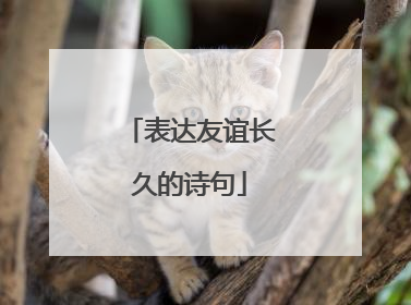 表达友谊长久的诗句