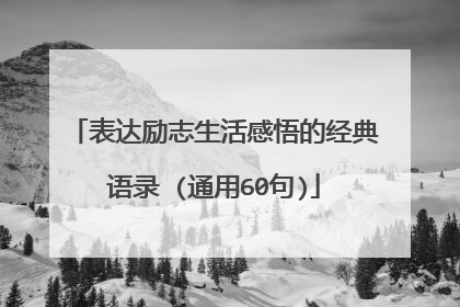 表达励志生活感悟的经典语录 (通用60句)