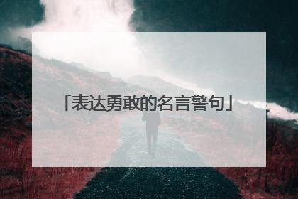 表达勇敢的名言警句