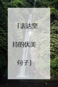 表达坚持的优美句子