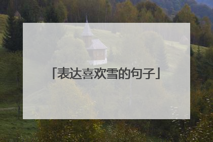 表达喜欢雪的句子