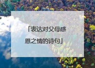 表达对父母感恩之情的诗句