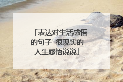 表达对生活感悟的句子 很现实的人生感悟说说