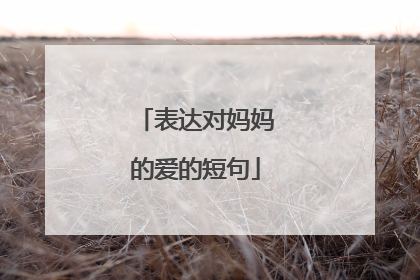 表达对妈妈的爱的短句