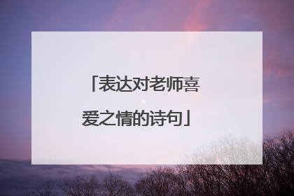表达对老师喜爱之情的诗句