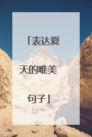 表达夏天的唯美句子