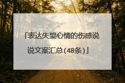 表达失望心情的伤感说说文案汇总(48条)