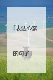 表达心累的句子