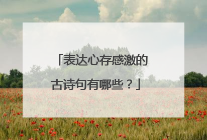 表达心存感激的古诗句有哪些?