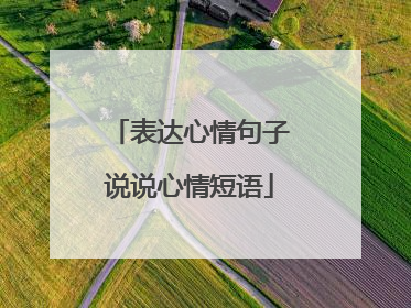 表达心情句子说说心情短语