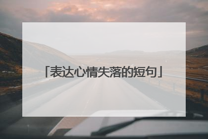 表达心情失落的短句