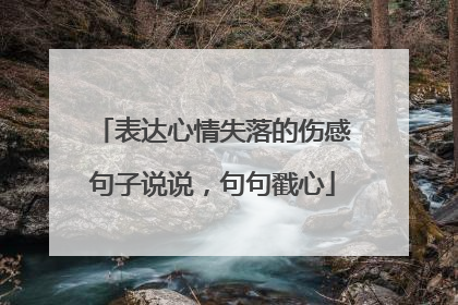 表达心情失落的伤感句子说说，句句戳心