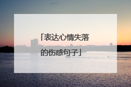 表达心情失落的伤感句子