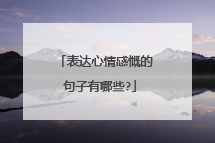 表达心情感慨的句子有哪些?