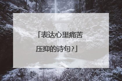 表达心里痛苦压抑的诗句?