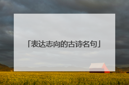 表达志向的古诗名句