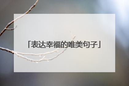 表达幸福的唯美句子