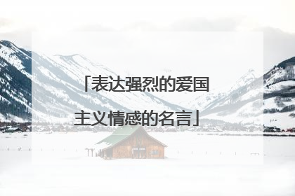 表达强烈的爱国主义情感的名言