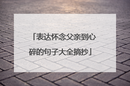 表达怀念父亲到心碎的句子大全摘抄