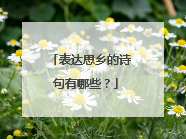 表达思乡的诗句有哪些？