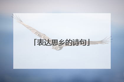 表达思乡的诗句