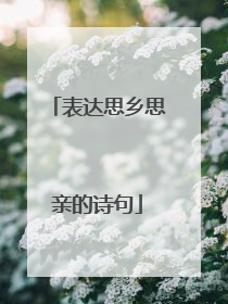 表达思乡思亲的诗句