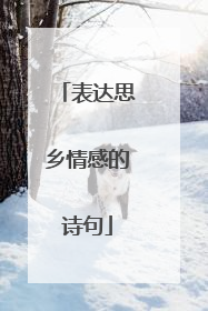 表达思乡情感的诗句