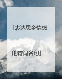表达思乡情感的诗词名句