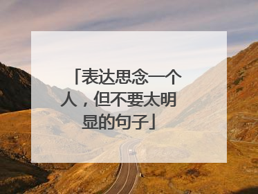 表达思念一个人,但不要太明显的句子