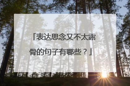 表达思念又不太露骨的句子有哪些?