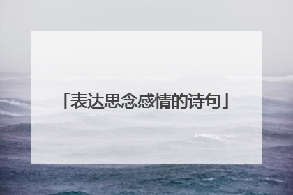 表达思念感情的诗句
