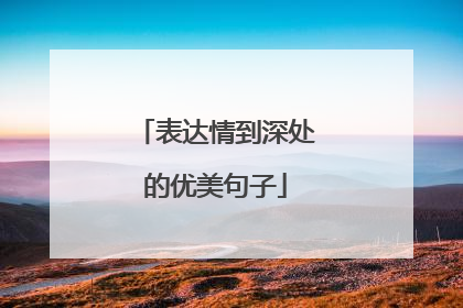 表达情到深处的优美句子