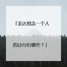 表达想念一个人的诗句有哪些?