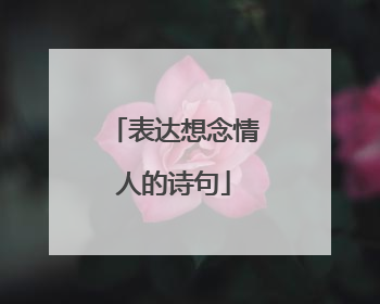 表达想念情人的诗句