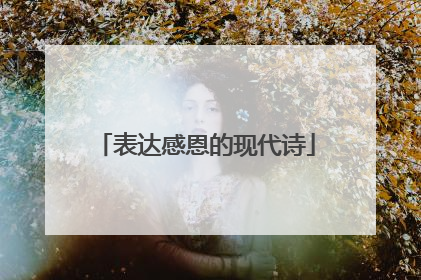 表达感恩的现代诗