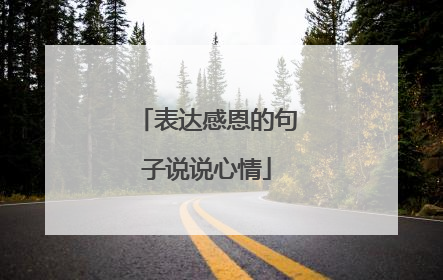 表达感恩的句子说说心情