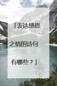 表达感恩之情的诗句有哪些？