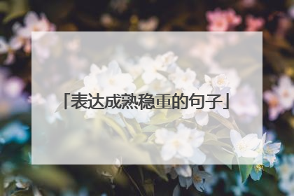 表达成熟稳重的句子