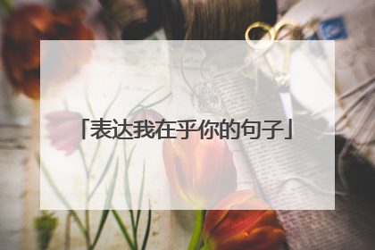 表达我在乎你的句子