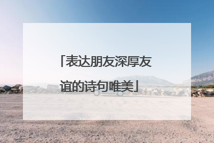 表达朋友深厚友谊的诗句唯美