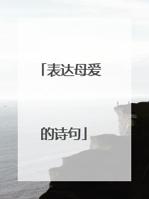 表达母爱的诗句