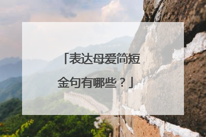 表达母爱简短金句有哪些?